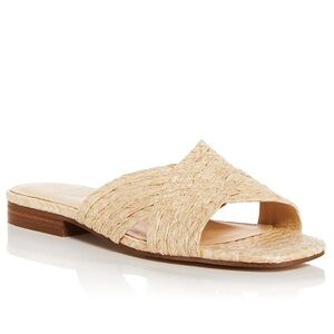 NEW!! AQUA & KRISTOPHER BROCK ‘Kriz’ Raffia Sandal in Natural Raffia, size 7.5